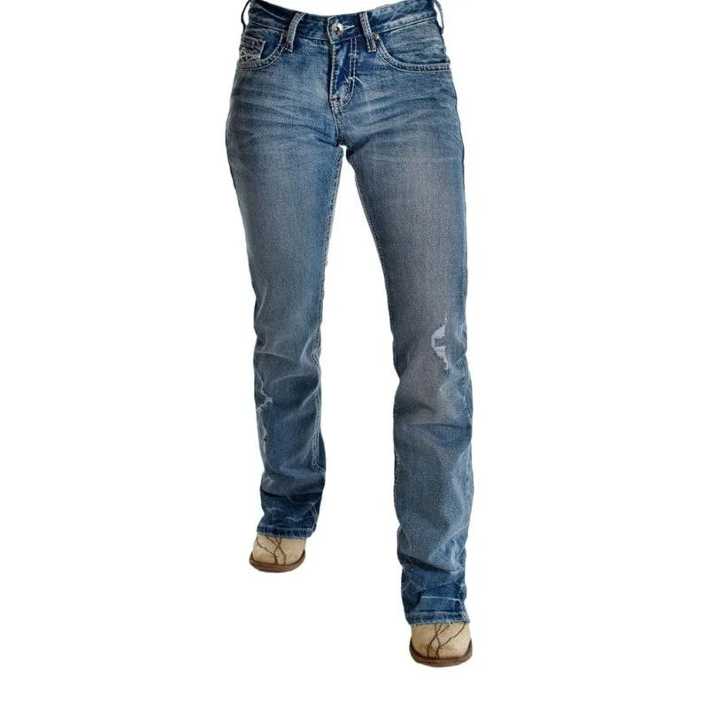 Soft Textures Cowgirl Tuff Western Jeans Womens Cozy DFMI 24 Medium Wash JCOZYD