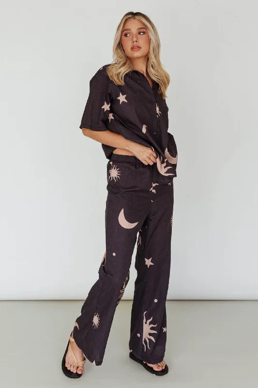 Soft Comfort Just A Hunch Pants Sun Moon Black