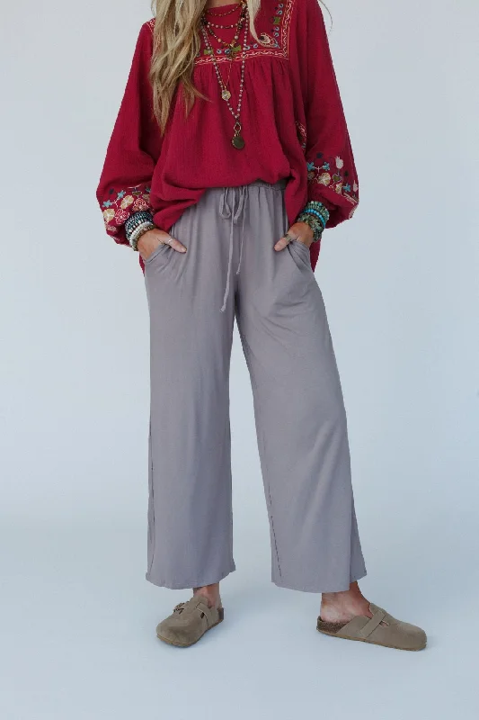 Soft Looks The Nest Forever Comfy Drawstring Wide Leg Pants -  Light Mocha