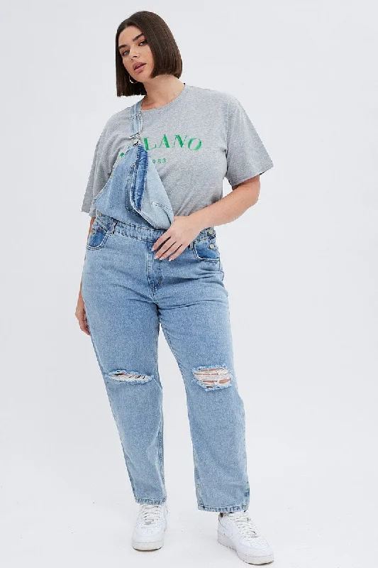Cozy Street Style Denim Overall Denim