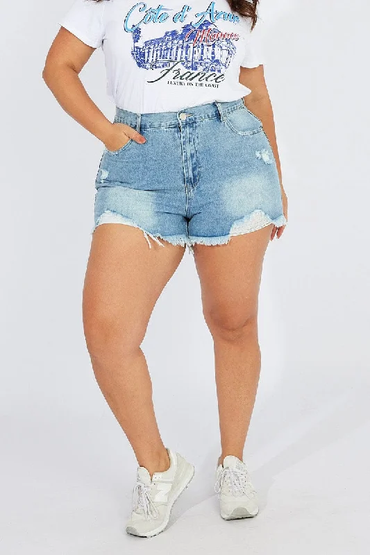 Timeless Outfits Denim Relaxed Shorts High Rise