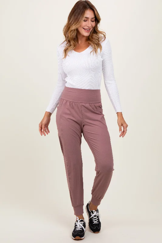 Soft Feel Mauve Cargo Pocket Jogger