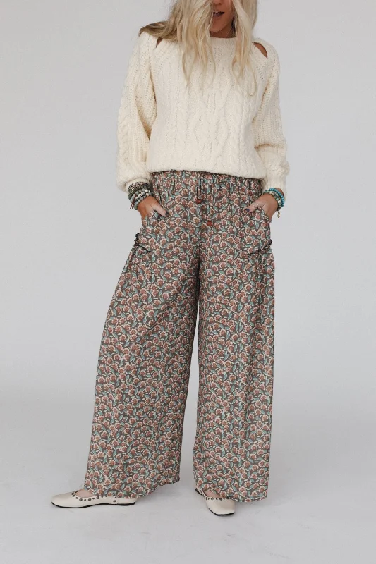 Casual Chic Outfits The Nest Petal Trails Wide Leg Pants - Brown