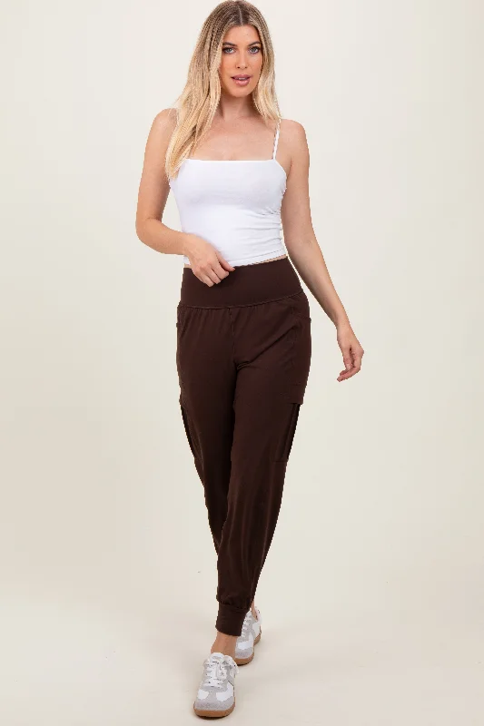 Smart Comfort Wear Dark Mocha Cargo Pocket Jogger Pants