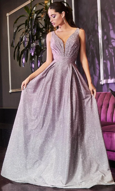 Easy Chic Ladivine 9174 - Glitter Ombre A-Line Evening Gown