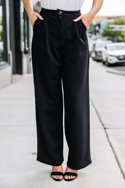 Relaxed Looks On Your Way Black Wide Leg Pants