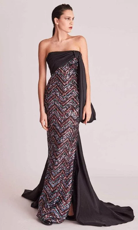 Elegant Wear Gatti Nolli Couture OP5747 - Strapless Zigzag Sequin Evening Gown