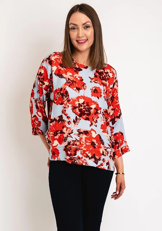 Light Comfort Masai Becca Floral Print Blouse, Orange