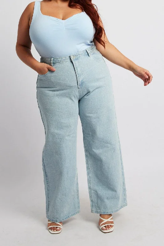 Cozy Fashion Trends Denim Wide Leg Jeans High Rise