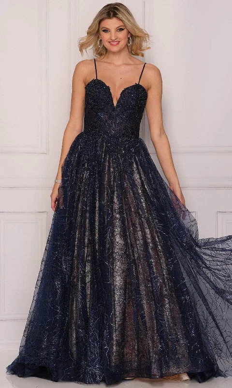 Cozy Essentials Wear Dave & Johnny A9967 - Sequined Tulle Embellished Evening Gown