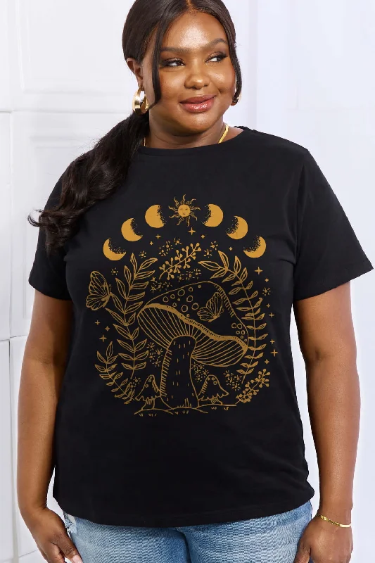 Comfy Dress Simply Love Full Size Mushroom Graphic Cotton Tee