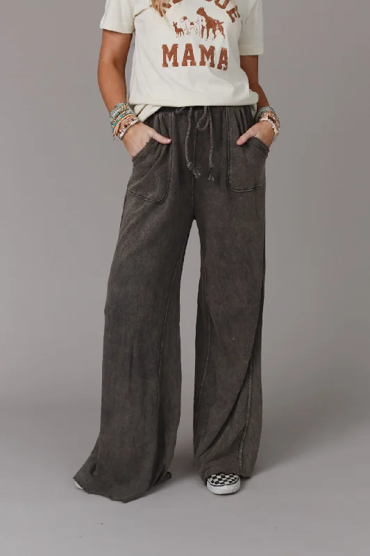 Light Fit Relaxing Robin Wide Leg Pant - New Charcoal