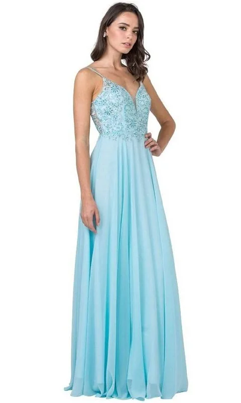 Relaxed Clothing Trevi Collection - L2385 Sleeveless Lace Ornate Long Dress