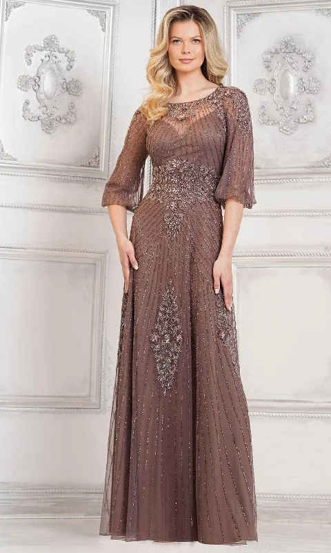 Casual Comfort Wear Marsoni by Colors MV1323 - Beaded A-Line Evening Dress