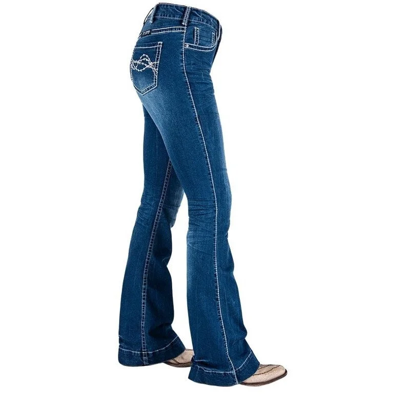 Comfortable Jeans Cowgirl Tuff Western Jeans Womens Edgy Trousers Stitch Med JEDGTR