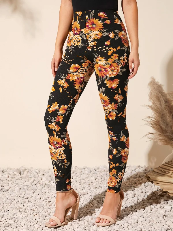 Trendy Dresses Clasi Floral Print High Waist Leggings
