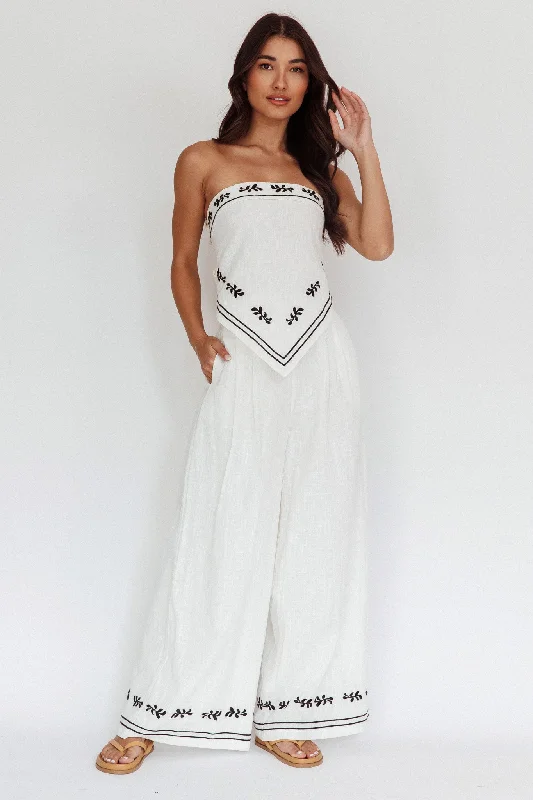 Relaxed Tops Sought After Wide-Leg Pocket Pants Off White