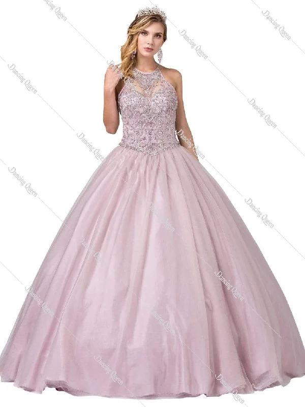 Weekend Comfort Wear Dancing Queen - 1340 Embellished Halter Ballgown