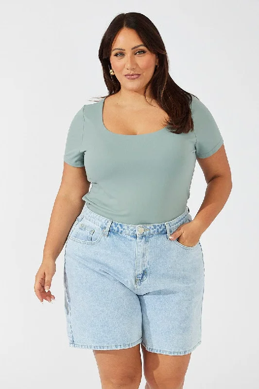 Cozy Lounge Wear Denim Dad Shorts High Rise