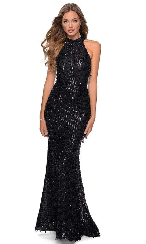 Effortless Looks La Femme - 28819 High Halter Sequin Sheath Dress