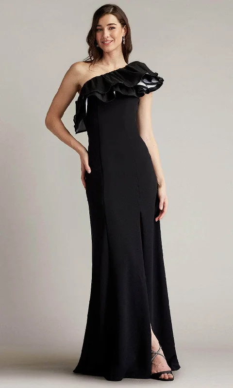 Fashion Comfort Tadashi Shoji CY24383LX - Roni One-Shoulder Ruffle Sheath Gown