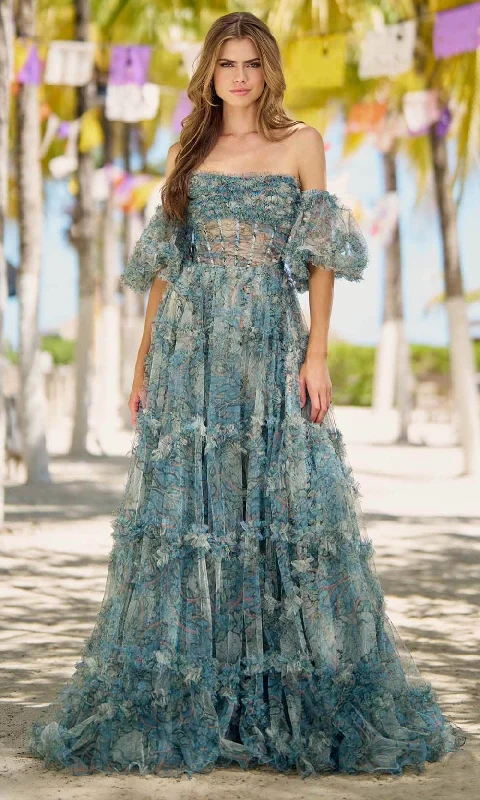 Trendy Comfort Wear Sherri Hill 56008 - Floral Corset Gown