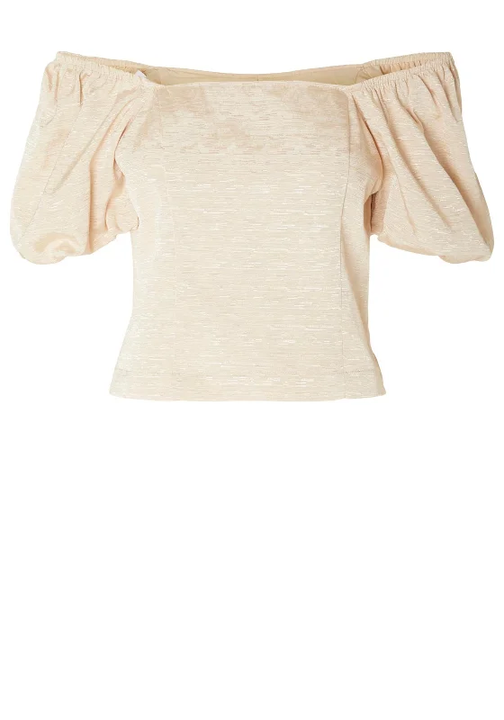 Relaxed Looks Selected Femme Firmina Puff Sleeve Top, Sandshell