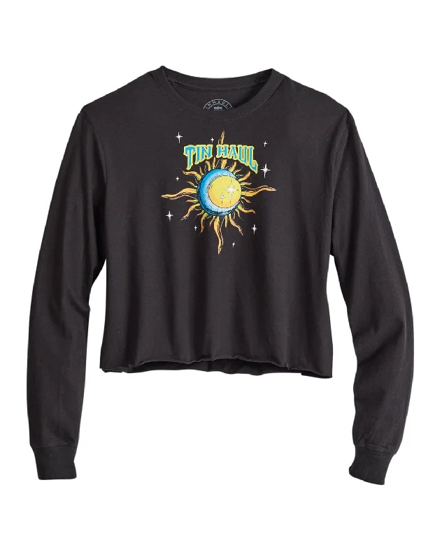 All-Day Style Tin Haul Womens Night Sun Collide Black 100% Cotton S/S T-Shirt