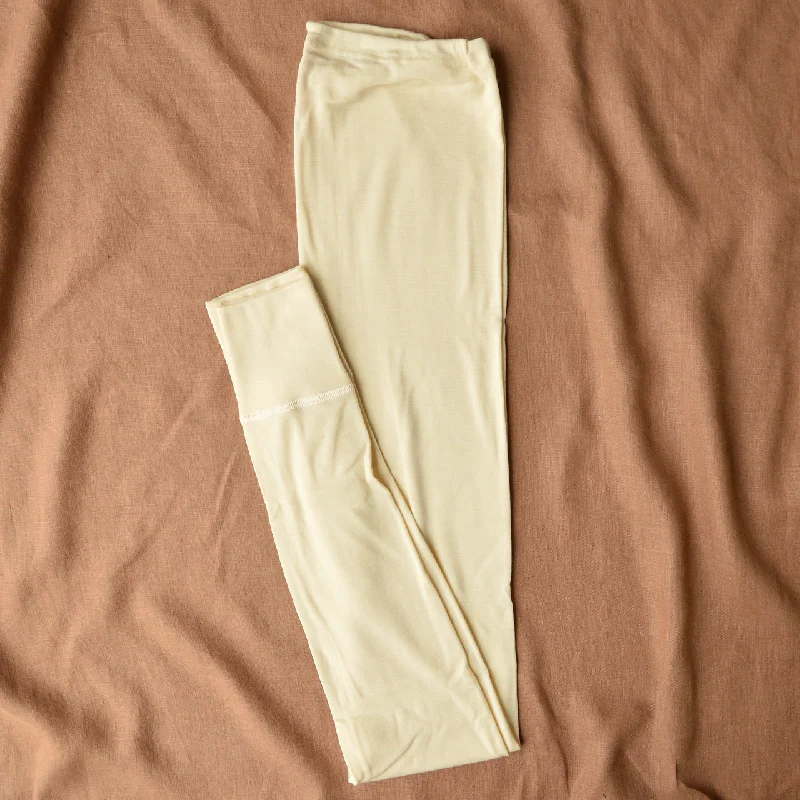 Comfortable Jackets Women's 100% Organic Merino Wool Long Johns - Natural