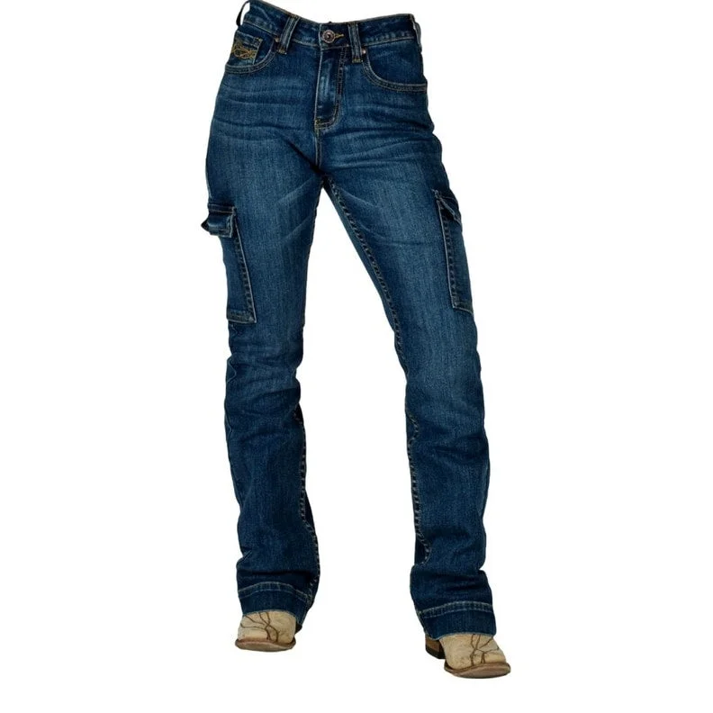 Fashion Comfort Cowgirl Tuff Western Jeans Womens Raise Bar Medium Wash JRAISE