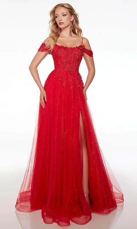 Comfortable Jeans Alyce Paris 61480 - Cold Shoulders Scoop Evening Dress