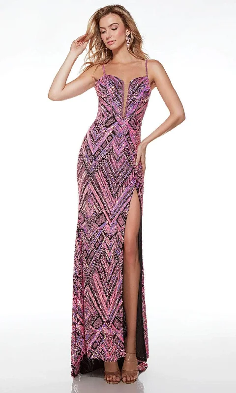 Cozy Footwear Alyce Paris 61481 - Geometric Beaded Prom Dress