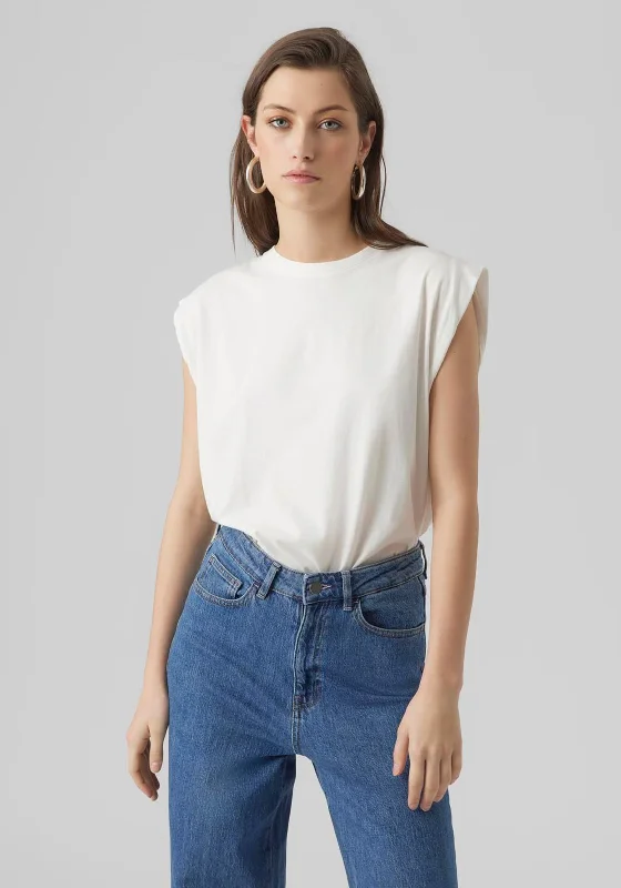 Comfortable Lounge Wear Vero Moda Anna Batwing Vest Top, White