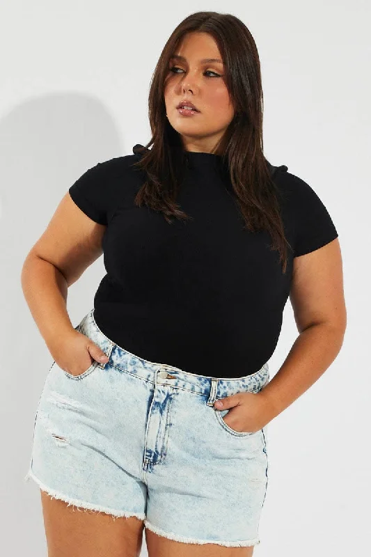 All-Day Style Denim Relaxed Shorts High Rise