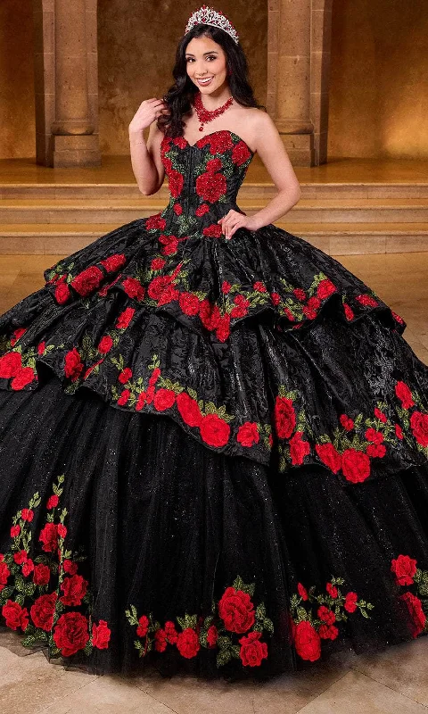 Comfortable Jackets Rachel Allan Bridal RQ5006 - Floral Strapless Layered Ballgown Comfortable Jackets Rachel Allan Bridal RQ5006 - Floral Strapless Layered Ballgown