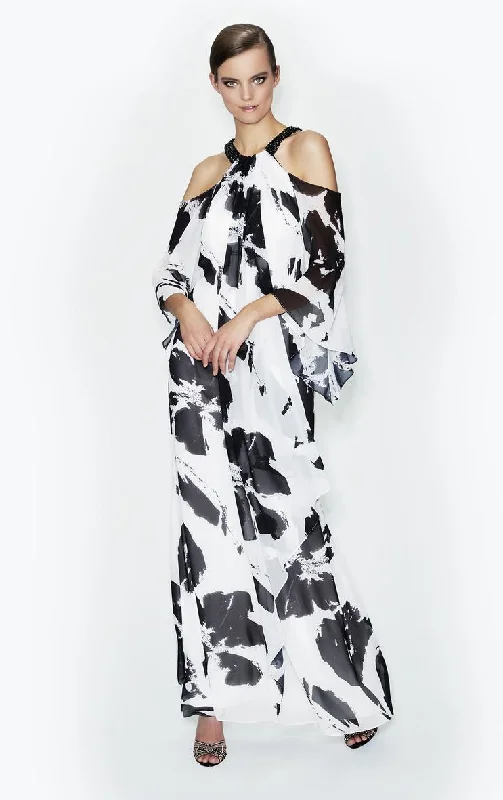 Casual Chic Looks Alexander by Daymor Contrasting Cold Shoulder Floral Dress 580 - 1 pc Black/White In Size 8 Available Casual Chic Looks Alexander by Daymor Contrasting Cold Shoulder Floral Dress 580 - 1 pc Black/White In Size 8 Available