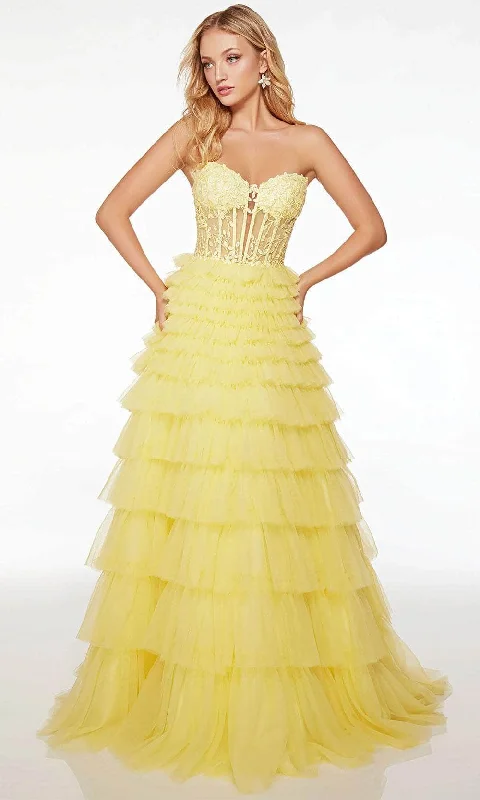 Timeless Style Alyce Paris 61553 - Plunging Sweetheart A-Line Evening Dress