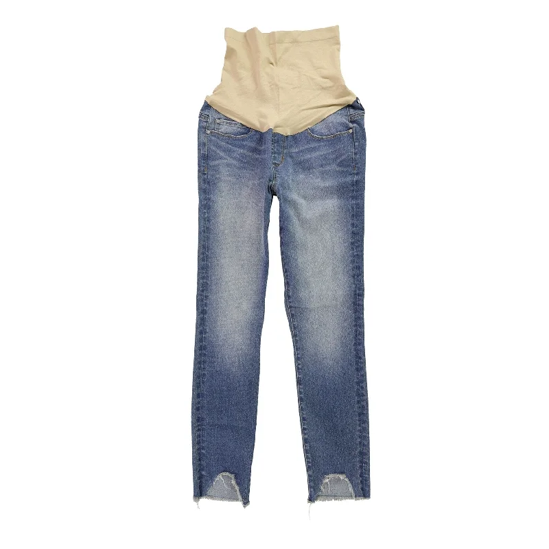 Comfortable Lounge Wear Articles of Society Womens Distressed Hem Cropped Jeans, Blue, Medium