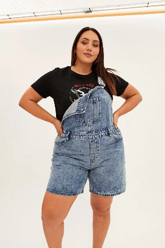 Relaxed Jackets Blue Denim Overall