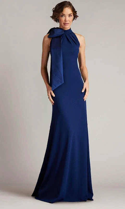 Everyday Style Tadashi Shoji CY23521L - Sims Taffeta Shoulder Bow Halter Evening Gown Everyday Style Tadashi Shoji CY23521L - Sims Taffeta Shoulder Bow Halter Evening Gown