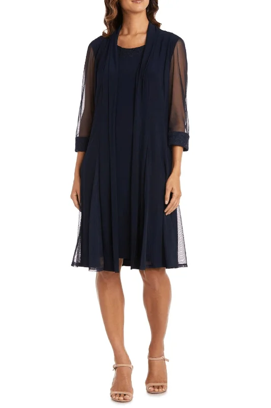 Modern Chic R&M Richards 3221 - Sheer Quarter Sleeve Evening Dress