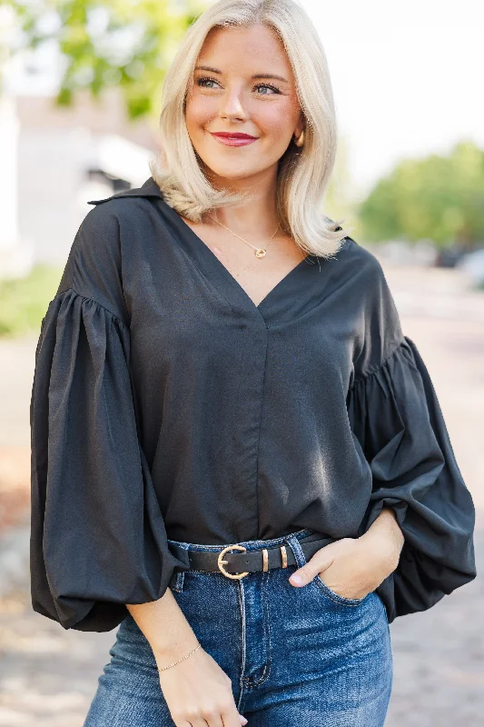 Simple Chic You've Got It All Black Blouse