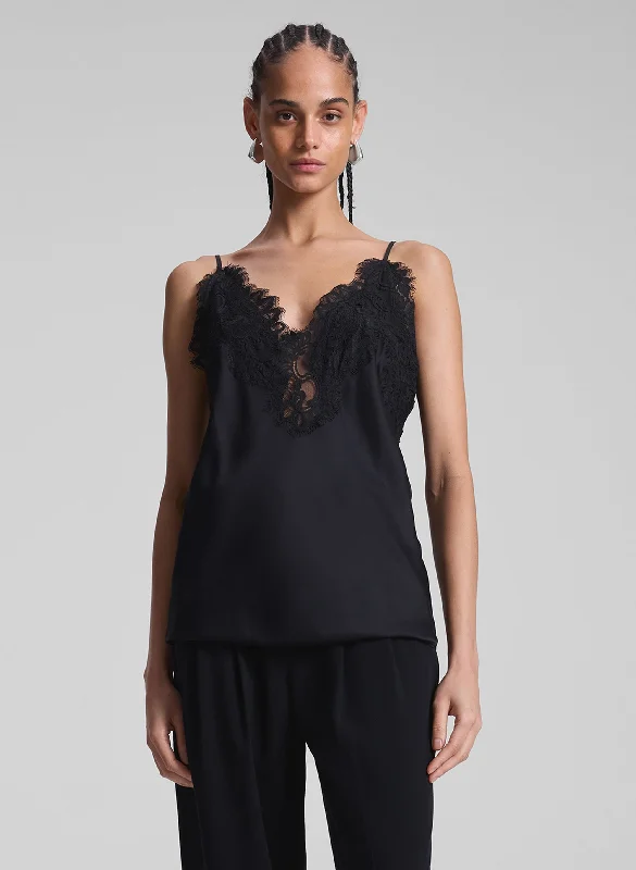 Relaxed Fits Lennon Satin and Lace Camisole Top