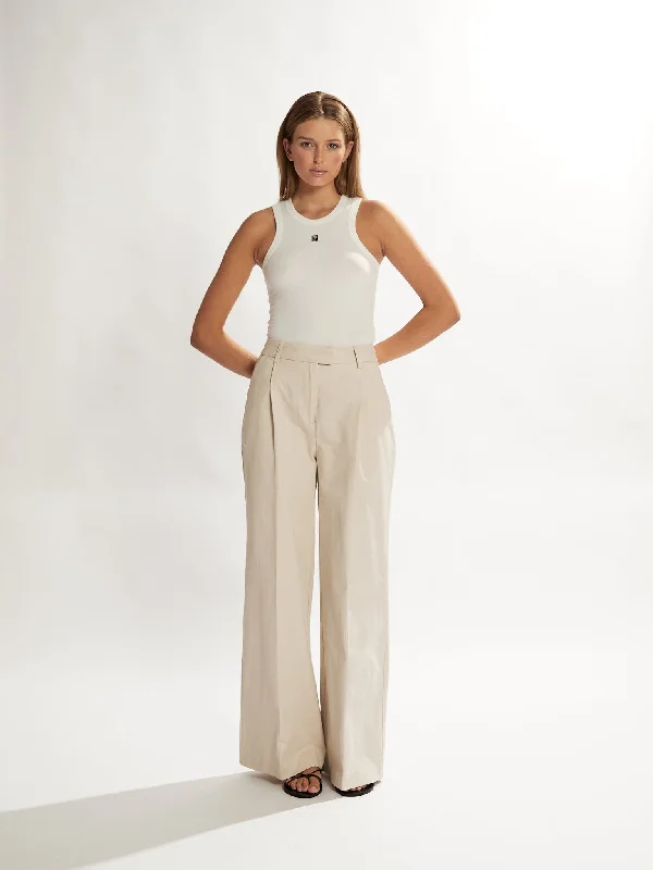 Trendy Comfort Wear Maverick Trousers Almond Cropped