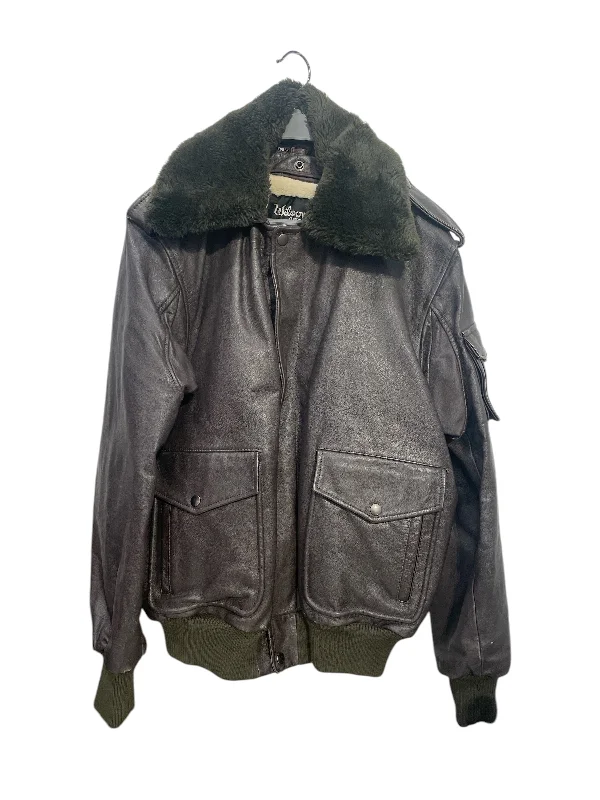 Stylish Casuals Wilsons Leather/Leather Jkt/42/Leather/BRW/FUR COLLAR Cargo Pockets