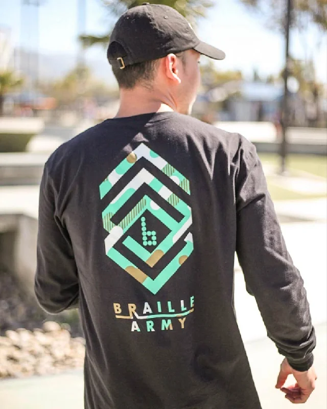 Easy Wear Chic Braille Army Long Sleeve Skate Tee