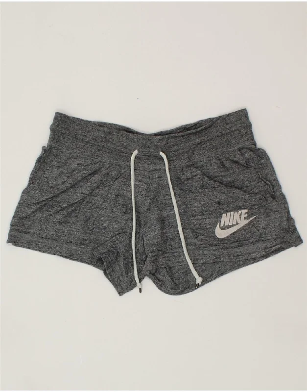 Cozy Essentials Wear NIKE Womens Sport Shorts UK 10 Small  Grey Flecked Cotton