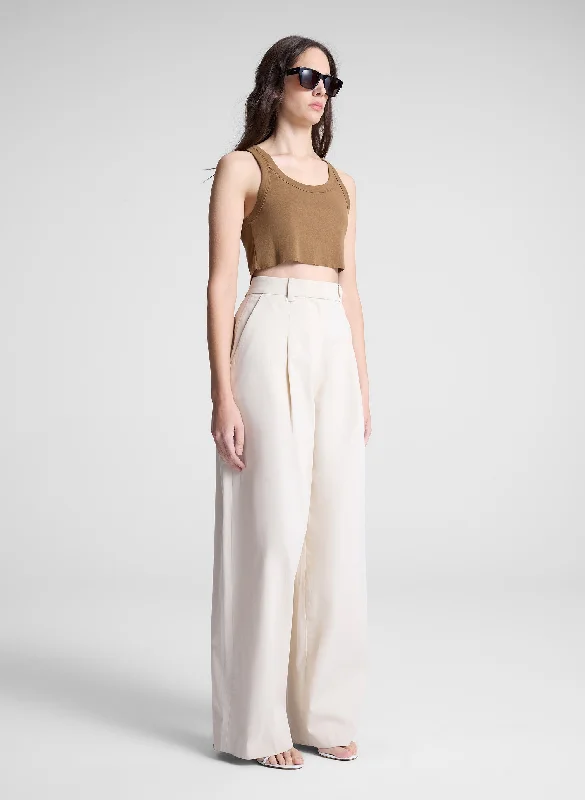 Effortless Dressing Halsey Cropped Cotton Rib Tank