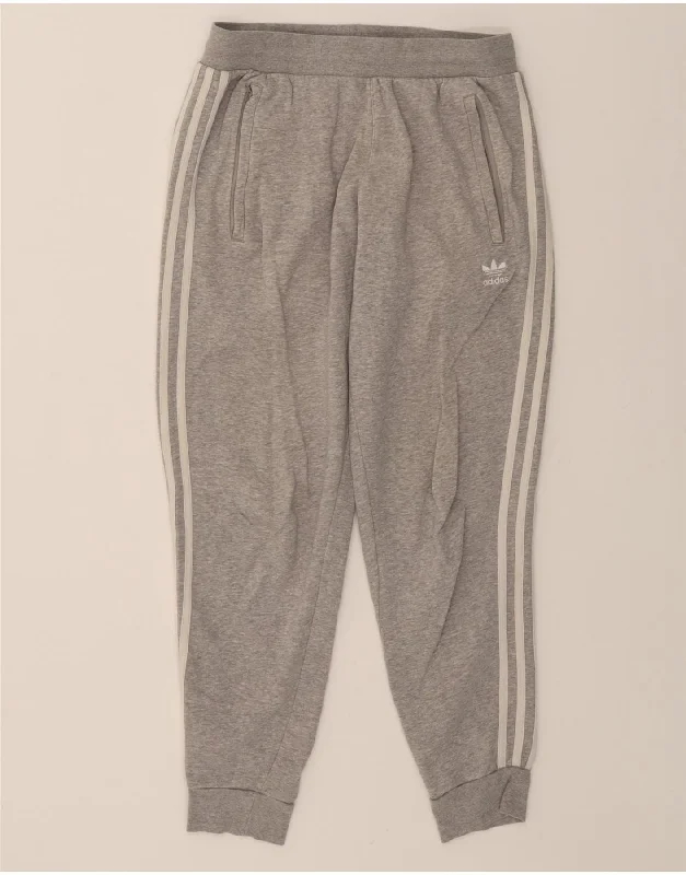 Effortless Looks ADIDAS Womens Tracksuit Trousers Joggers UK 14 Medium  Grey Cotton