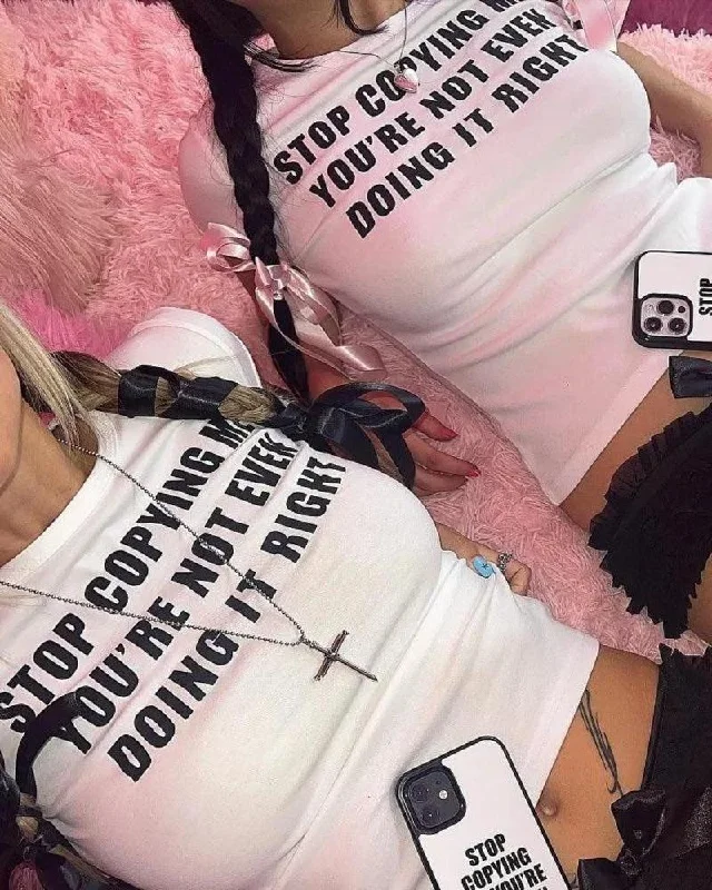 Casual Comfort Stop Copying Me Tee